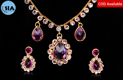 SIA - Purple Stone Necklace Set